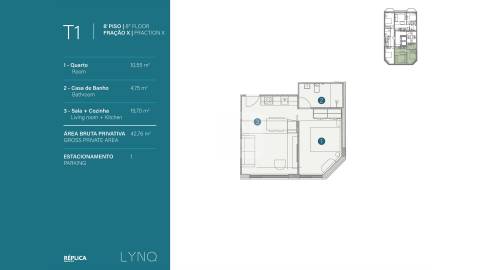 Apartamento T1 Novo com Vistas Rio Douro no LYNQ