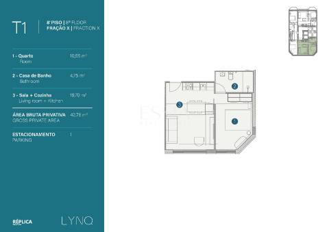 Apartamento T1 Novo com Vistas Rio Douro no LYNQ