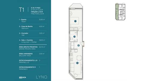 Apartamento T1 Novo com Varanda e Vistas Rio Douro