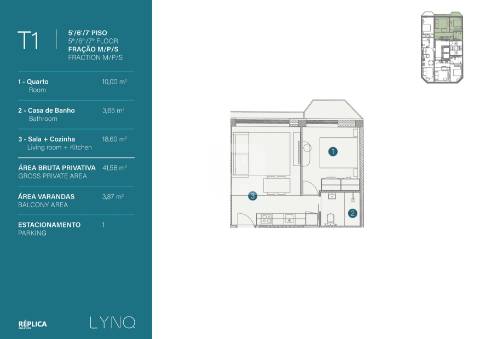 Apartamento T1 Novo com Varanda em Vila Nova de Gaia