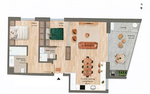 Apartamento T2 com Varanda no Douro Design District em Gaia