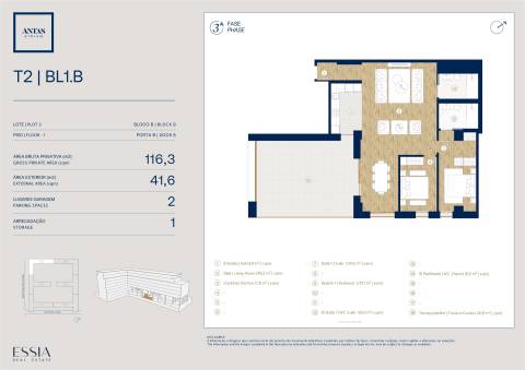 Apartamento T2 com Terraço no Antas Atrium