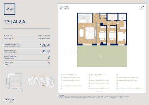 Apartamento T3 com terraço/jardim privativo no Antas Atrium