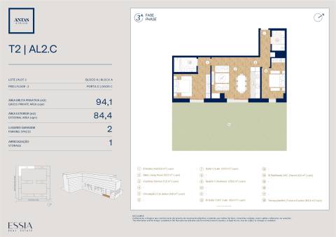 Apartamento T2 com Terraço no Antas Atrium