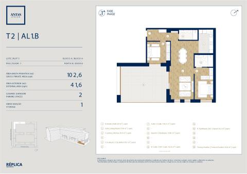 Apartamento T2 com terraço no Antas Atrium