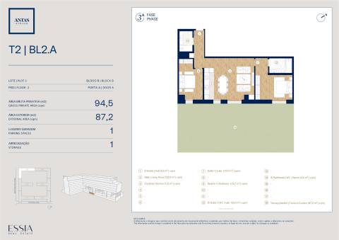 Apartamento T2 com terraço no Antas Atrium