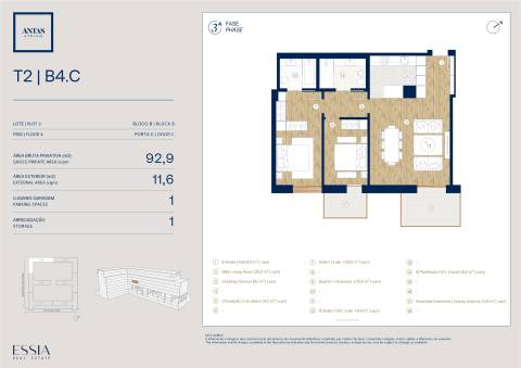 Apartamento T2 com varanda no Antas Atrium