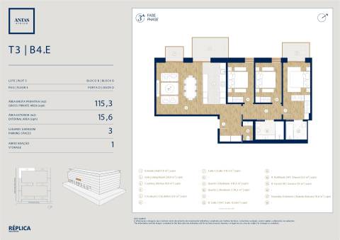 Apartamento T3 com varanda no Antas Atrium