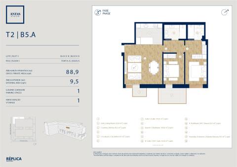 Apartamento T2 com varanda no Antas Atrium