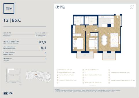 Apartamento T2 com varanda no Antas Atrium
