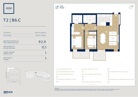 Apartamento T2 com varanda no Antas Atrium
