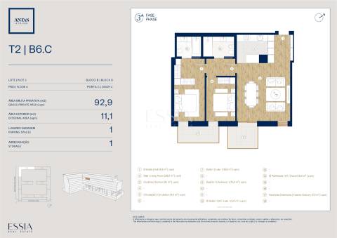 Apartamento T2 com varanda no Antas Atrium