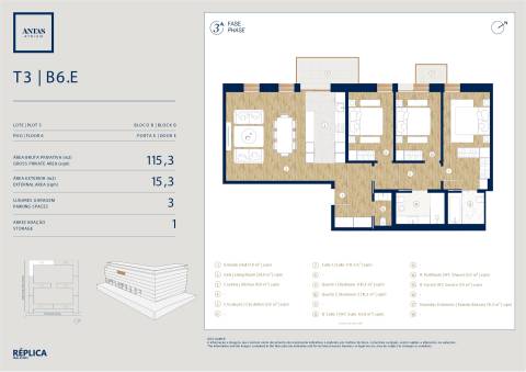Apartamento T3 com varanda no Antas Atrium