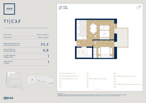 Apartamento T1 com varanda no Antas Atrium