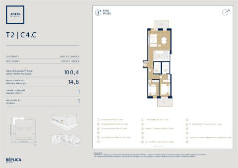 Apartamento T2 com varanda no Antas Atrium
