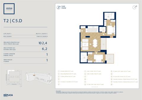 Apartamento T2 com varanda no Antas Atrium
