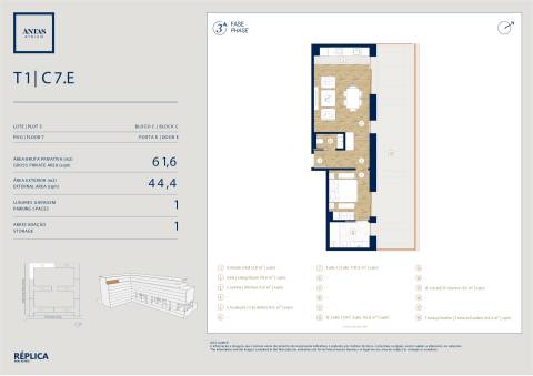 Apartamento T1 com Terraço no Antas Atrium