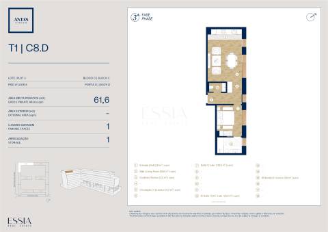 Apartamento T1 no Antas Atrium