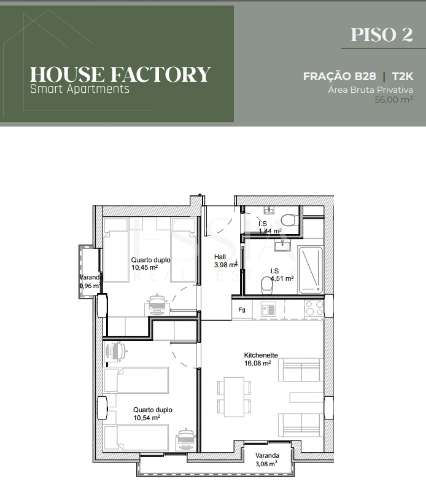 Apartamento T1+1  em Condomínio Fechado na Asprela
