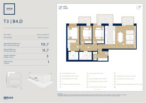 Apartamento T3 com varanda no Antas Atrium