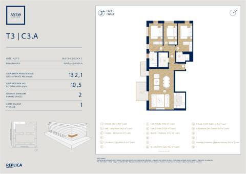 Apartamento T3 com varanda no Antas Atrium