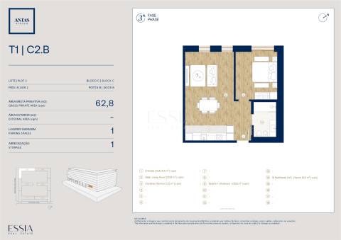 Apartamento T1 no Antas Atrium