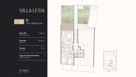 Apartamento T2 com Terraço em Leça da Palmeira