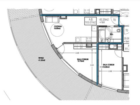 Apartamento T1 com Terraço de 41m² no Campo Alegre