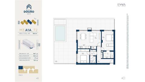 Apartamento T2 com Terraço e Piscina no Marina Douro