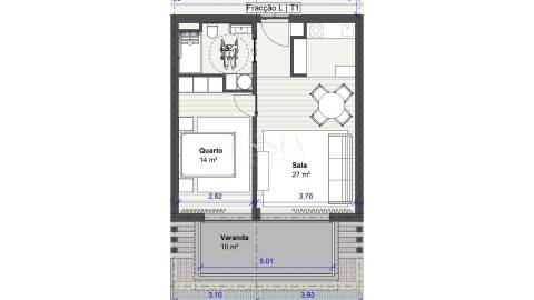 Apartamento T1 com Varanda a Sul na Foz, Foz Elements