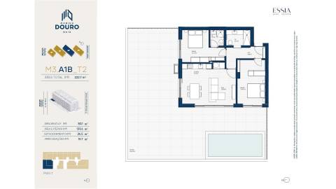 Apartamento T2 com Terraço e Piscina no Marina Douro