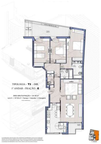 Apartamento T3 com Terraço e Box , no Centro da Cidade da Maia