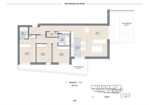 Apartamento T3 com Varandas e Garagem no Senhora do Porto 249