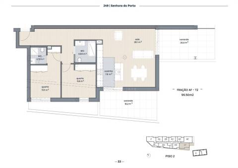 Apartamento T2 com Varandas e Garagem no Senhora do Porto 249