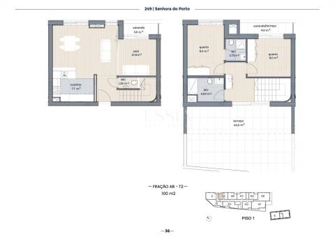 T2 Duplex com Varanda e Terraço no Senhora do Porto 249