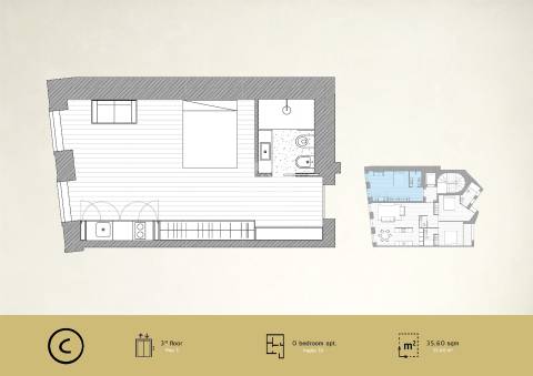 Apartamento T0 Novo na Baixa do Porto