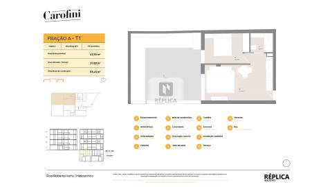Apartamento T0+1 com terraço no Empreendimento Carofini em Matosinhos