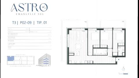 Apartamento T3 em Leça da Palmeira no Astro Emanuelle Sul