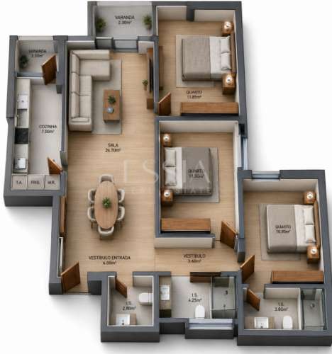 Apartamento T3 com Varandas no Bonfim, Porto