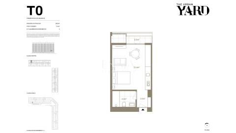 Apartamento T0 com Varanda no The Yard Urban