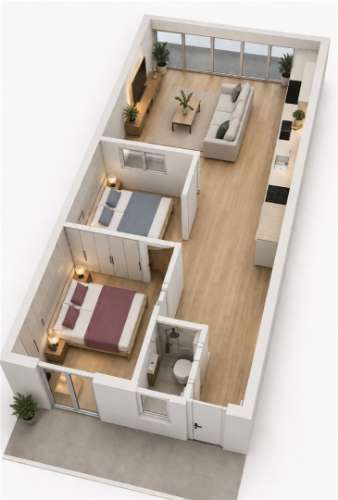 Moradia em Banda T1+1 com Terraço em Mafamude