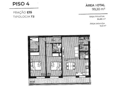 Apartamento T2 com Varanda no Central Park Matosinhos
