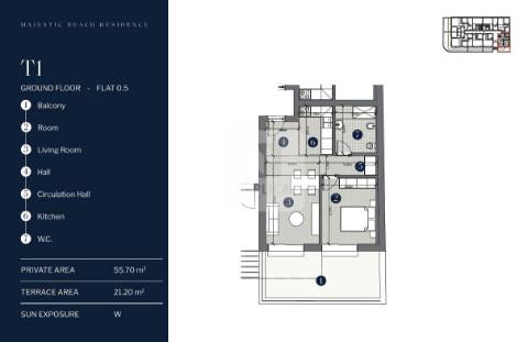 Apartamento T1 com terraço à Praia de Canidelo