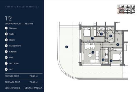 Apartamento T2 com terraço à Praia de Canidelo