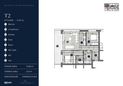 Apartamento T2 com terraço à Praia de Canidelo