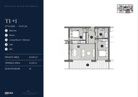 Apartamento T1+1 com terraço à Praia de Canidelo