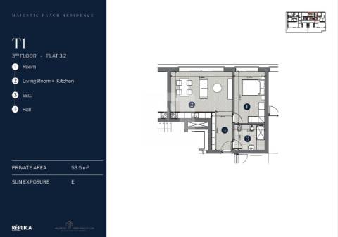 Apartamento T1 com lugar de garagem à Praia de Canidelo