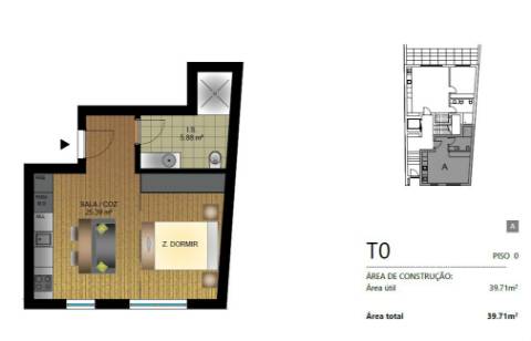 Apartamento T0 - Centro da Cidade - Novo