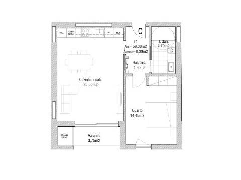 Apartamento T1 Novo – Aveiro (Forca)