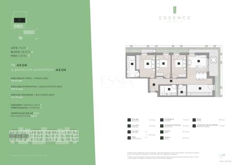 Apartamento T3 com Varanda